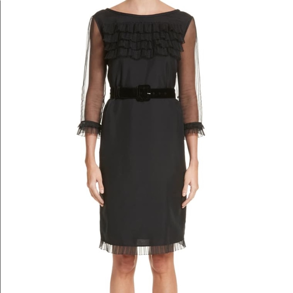 marc jacobs silk tulle ruffle dress